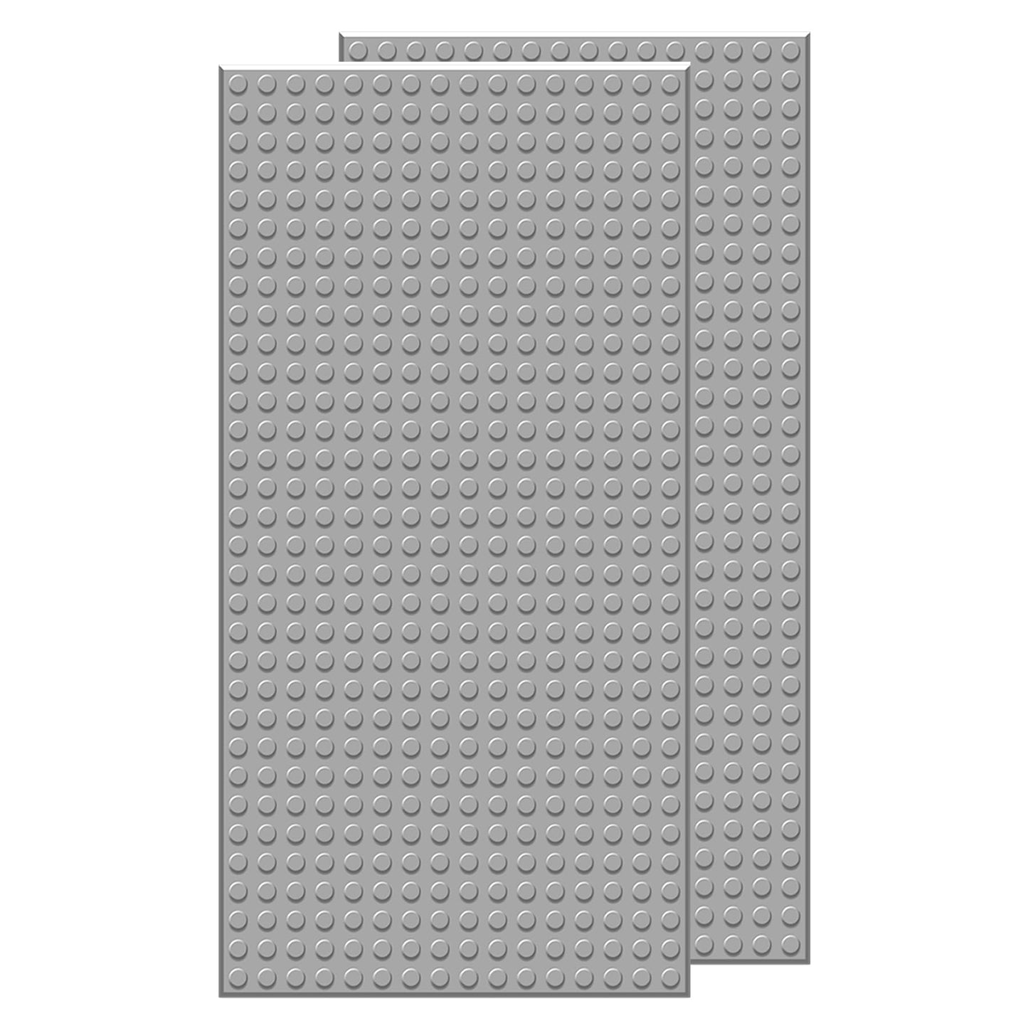 EKIND 2 PCS Classic 5" x 10" Building Baseplates, Compatible with Major Brands Toy Bricks, Encourage Logic & Creativity Through Play, Ideal STEM Activities for Children (Gray)