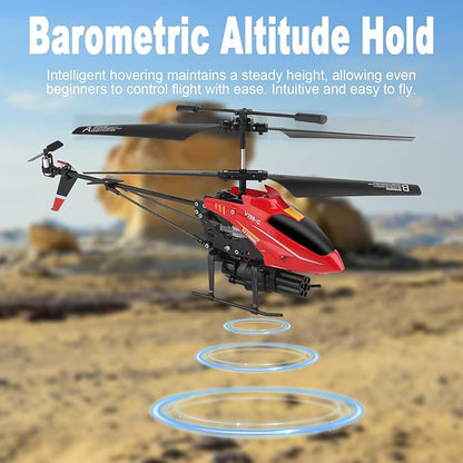 GoolRC Remote Control Helicopter WLtoys V398-C 3.5 Channel RC Helicopter with 6-Axis Gyroscope Altitude Hold LED Light Simulate Firing 2.4GHz Flying Toys for Beginners