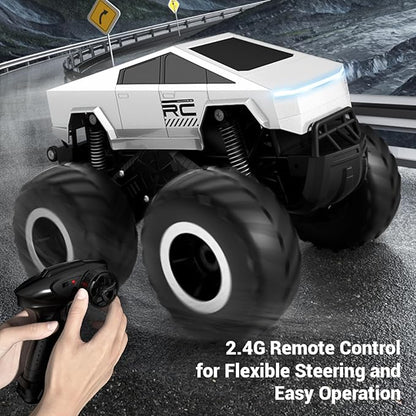 1:16 Cybertruck Remote Control Car 2.4 GHz 4WD Amphibious Off-Road Pick-up Truck with LED Light Waterproof Monster Truck Hobby RC Cars Toys for Teen Adults