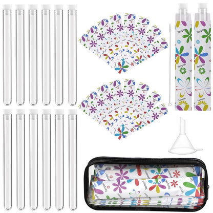 39 Pcs Secret Tampon Flask Set for Women Includes 12 Reusable Plastic Flasks for Girls, 24 Self Adhesive Wrappers, 1 funnel,1 Clear Box, Flask for Cruise Event, Concert, Outdoor Sports (white)