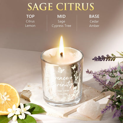 Scented Candles for Women, 3 Pack Candle Sets Soy Candles for Home Scented Holiday Votive Candle Gifts Set, Mothers Day Birthday Gifts for Women Mom Friend -Eucalyptus Mint/Bergamot Jasmin/Sage Citrus