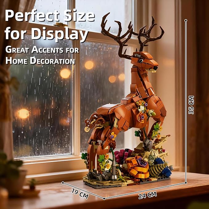 MENTOJOY 2-in-1 Magical Unicorn &amp Deer Building Set - 1367 Pieces Fantasy Animal Model Educational STEM Toy &amp Desktop Decoration Gift for Kids Ages 6+