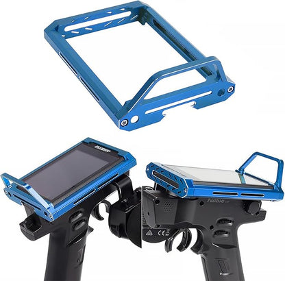 Aluminum Alloy RC Remote Radio Controller Bracket Holder Transmitter Protector Frame for Flysky Noble NB4 Pro NB4 Lite NB4 Protect Support (Blue)