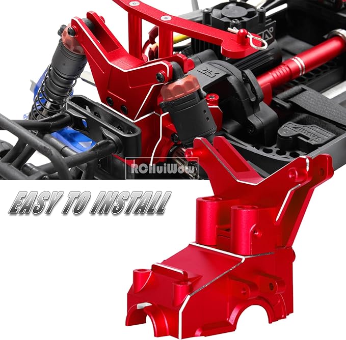 RC Composite Front Rear Upper Gearbox Covers and Shock Tower Upgrades for 1/10 Big Rock 3S BLXGranite/Senton 3S BLXGranite/Senton Mega5501/8 Typhon 3S BLXTyphon Mega550Red