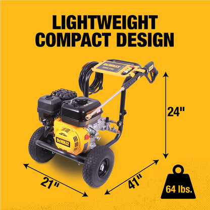 DeWalt 3300 PSI Gas Pressure Washer, 5 Nozzles, Spray Gun, Wand, 25-ft. Hose, DXPW3300-S, 49-State