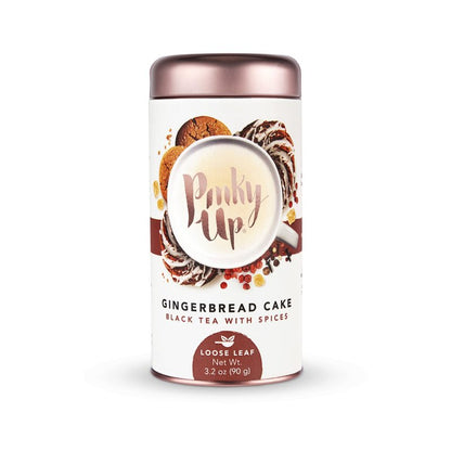 Pinky Up Gingerbread Tea - Loose Leaf Fall Flavored Black Tea, 40-60mg Caffeine Per Serving, Naturally Low Calorie & Gluten Free in 2.5Oz Tin, 25 Servings