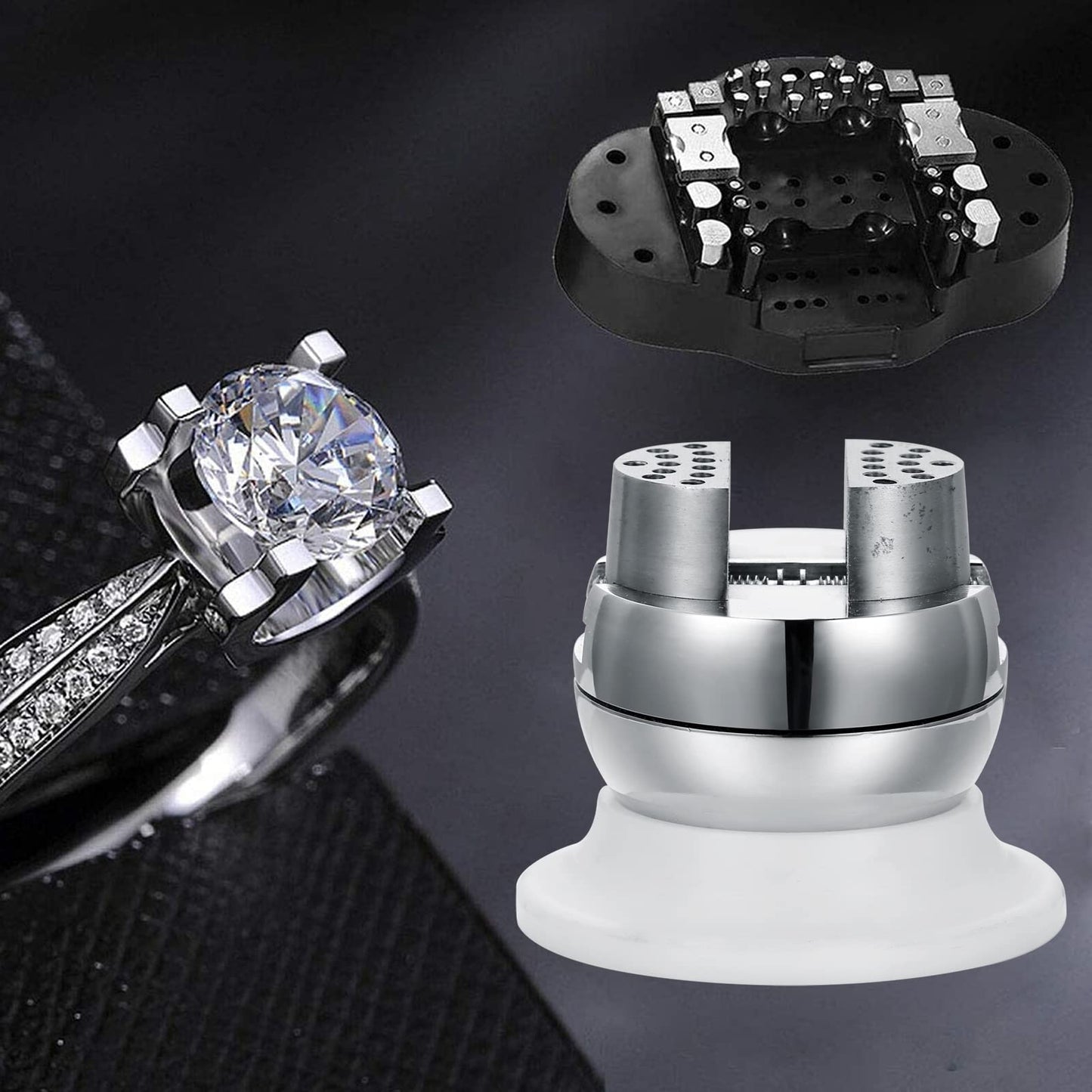 ZQ-1 Jewelry Microscope with 3in Ball Vise (White)