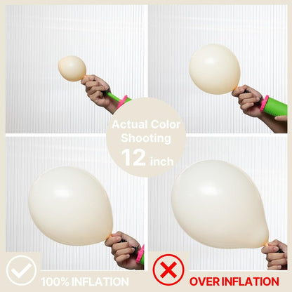 PartyWoo Beige Balloons 101pcs 12 Inch Cream Ivory White Balloons for Wedding Baby Shower Birthday Bridal Shower Graduation Engagement Easter Anniversary Tea Boho Party Decorations White-Q08