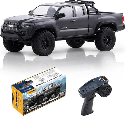 FMS 1/24 FCX24M Toyota Tacoma RC Crawler Officially Licensed RC Truck 2 Speeds Switch with LED Lights Off-Road RC Model for Adults (Grey)