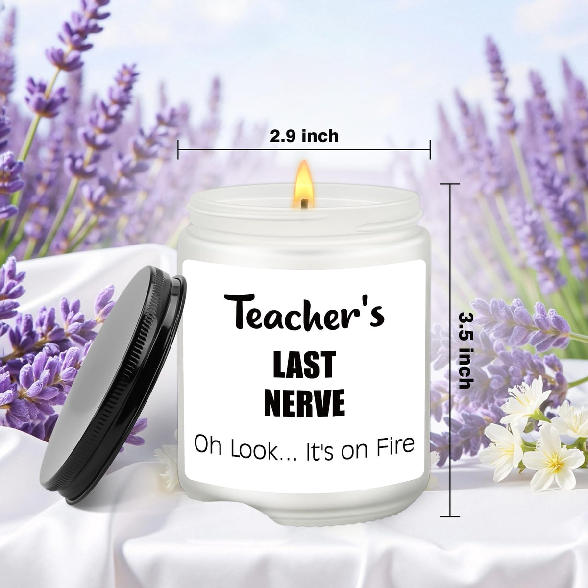 Teacher Appreciation Gifts, Teacher Appreciation Week Thank You Present, Graduation Gifts, Teacher's Last Nerve Lavender Scented Candle, Teacher Holiday Christmas Thanksgiving Present from Students