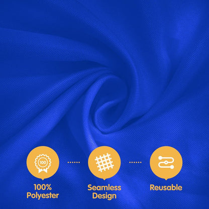 BRILLMAX 8 Pack Royal Blue Tablecloths 70 x 120 Inch for 6ft & 8ft Rectangle Tables - 150 GSM Polyester Fabric, Universal Fit, Water, Stain & Wrinkle Resistant Cloth Cover for Wedding Banquet