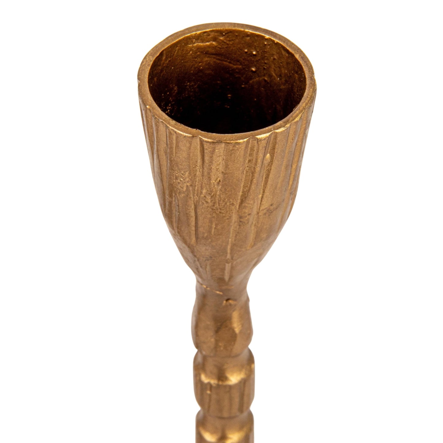 Creative Co-Op 4-Piece Hand-Forged Cast Metal Taper Holders, Gold Finish