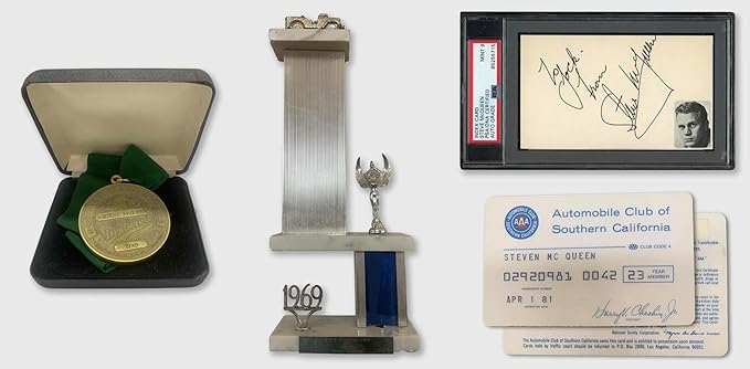 2025 Steve McQueen Keepsake Premiere Edition: 1 Encased Relic and a 5 Card Pack Featuring Authentic Movie Props Cut Signatures Gem Relics