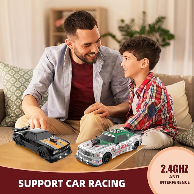 RC Drift Car with Spray Remote Control Cars 1/16 2.4GHz 4WD Remote Control Drift Car Drifting RC Cars with LED Lights and Drifting Tires Toy for Adults Boys Kids