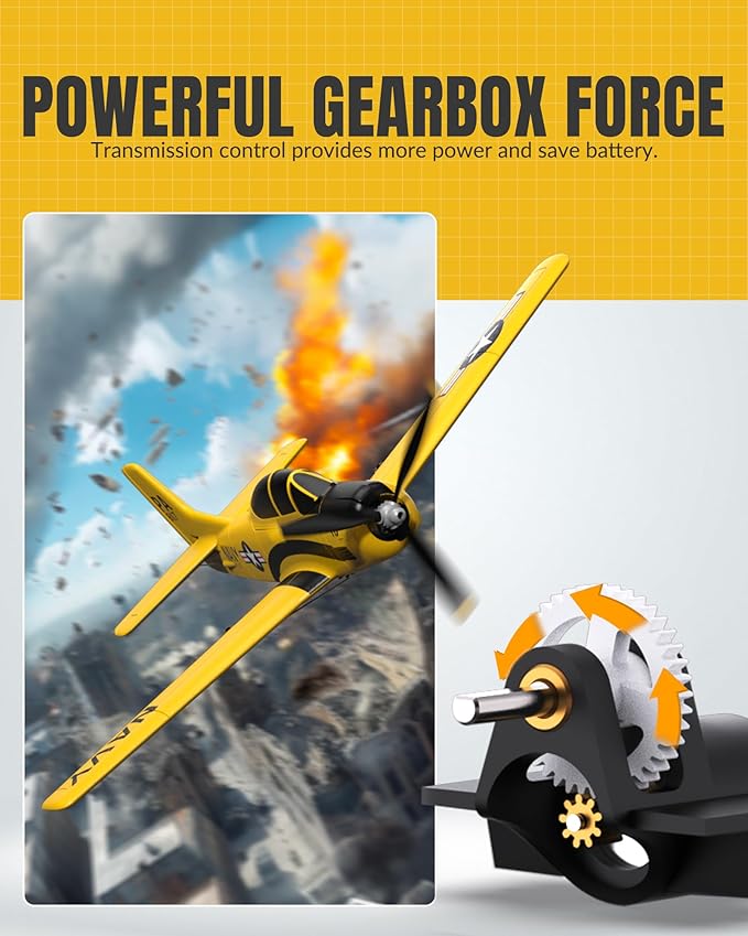 volantexrc RC Plane for Beginners 4CH WWII RC Airplane T28 Trojan with Aileron 2.4Ghz Remote Control Plane with Xpilot Self Righting&ampOne Key Aerobatic for Adults (761-9 RTF Yellow)