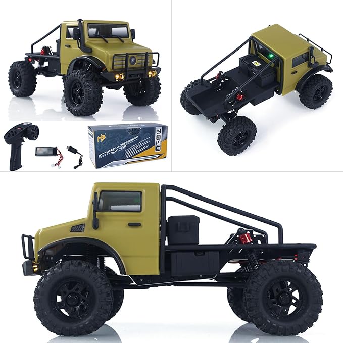 CR18P V3 THunter 1/18 RC Climbing Car 2.4G Wireless Control 4WD Rock Crawler Car Brushless Motor ESC RTR LED Lights Hobby Grade Model for Adult(Matte Sand)