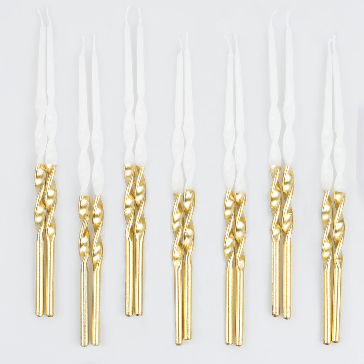 Meri Meri Gold Dipped Birthday Candles for Cake (Pack of 16), 7.25" Tall, Unscented Gold Birthday Candles