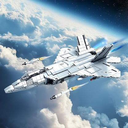 Brihappen Military Airplane Building Block Set for Adult Boys (1837Picece) F-22 Raptor Fighter Jet Model for Home Office Collection Fighter Jet Building Toy Birthday Gifts for Building Blocks Lover