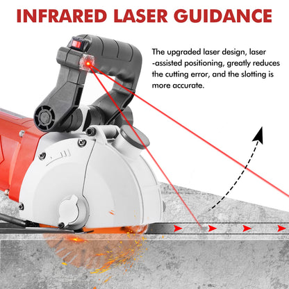 YUCHENGTECH 4800W Wall Groove Cutting Machine Chaser 110V Wall Chaser Cutting Machine Electric Wall Chaser Grooving Cutting Machine Wall Grooving Cutter Machine With Infrared Sighting Line