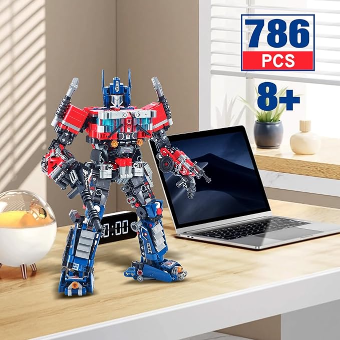 Transform Sets Robot Building Block Toys2 in 1 STEM Robotics Transforming Truck Mech Building kitCompatible with LegoChristmas Birthday Gift for Adults Boys Age 8-12 (Blue)