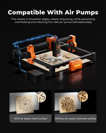ACMER S2 Laser Engraver, 12000mW Laser Cutter Engraving Machine, 72W Output, 0.01mm Precision, 300x300mm Area, 10000mm/min Speed, for Wood, Metal, Leather, Acrylic, DIY & Education