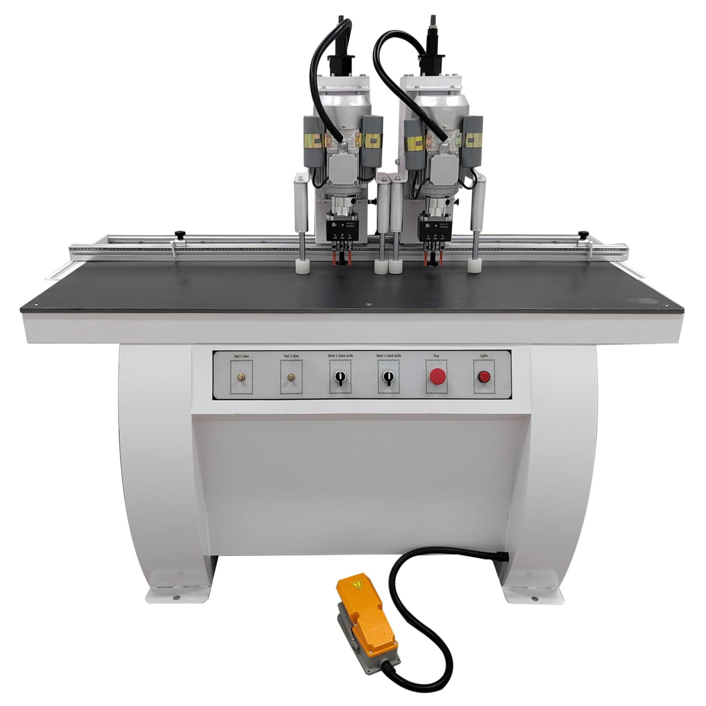 TECHTONGDA Hinge Boring Machine Woodworking Hole Drill Wood Electric Pneumatic Hole Puncher 0-2inch Drilling Depth Double Heads 45-9.5