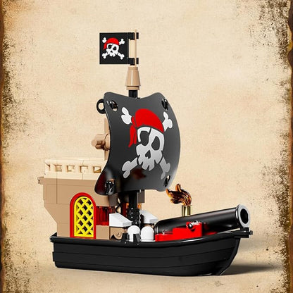 RiceBlock Pirate Town House Building Sets Pirate Wharf Supply Center Building Blocks Toys for Kids 943 Pieces