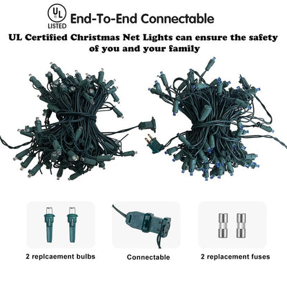 HISHINY Halloween Lights Outdoor,144LED 6ftx6ft Purple Net Lights with Connectable, Waterproof,UL Certified and Durable Black Wire Design for Bushes,Trees, Outdoor Indoor Party Decorations