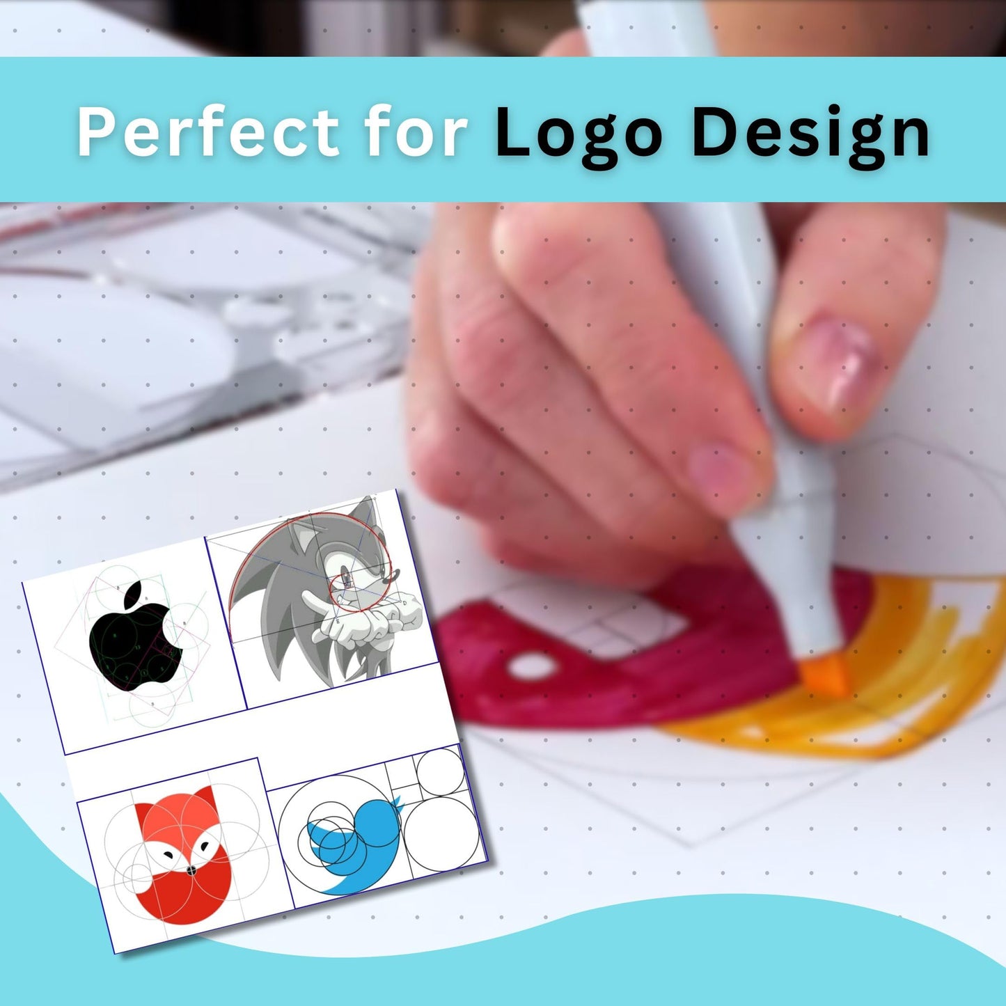 CLPA Fibonacci Full Template Set — 9 Pieces | 6" Circle, Triangle, Square, Star, Pentagon, Hexagon, Spiral, Oval | Complete Golden Ratio Drawing Tool Kit | Clear PETG | Made in Australia