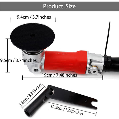 SDRTOP Air Wet Stone Polishers 4 Inch Pneumatic Water Grinders Air Powered Wet Sander with Rear Exhaust 5500 Rpm for Granite Marble Concrete Polishing