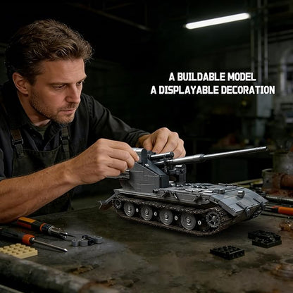 WW2 WT Auf E100 Heavy Tank Destroyer Building Sets Army Military Vehicles Collectible Model for Adults Enthusiasts 2036PCS