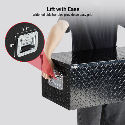 Garvee 48 Inch Truck Bed Tool Box, Heavy Duty Aluminum Pickup Tool Chest with Sliding Shelf, Waterproof & Rust-Resistant Storage Organizer for Truck, RV, Trailer, Silver