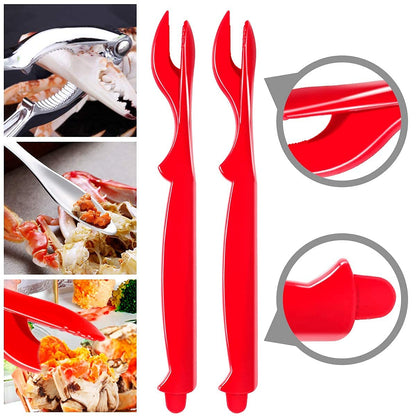 YGAOHF 12 Pcs Professional Crab Leg Crackers and Tools - Includes 3 Crab Crackers, 3 Lobster Shellers, 3 Crab Leg Forks/Picks, 3 Disposable Lobster Bibs and Storage Bag, Dishwasher Safe