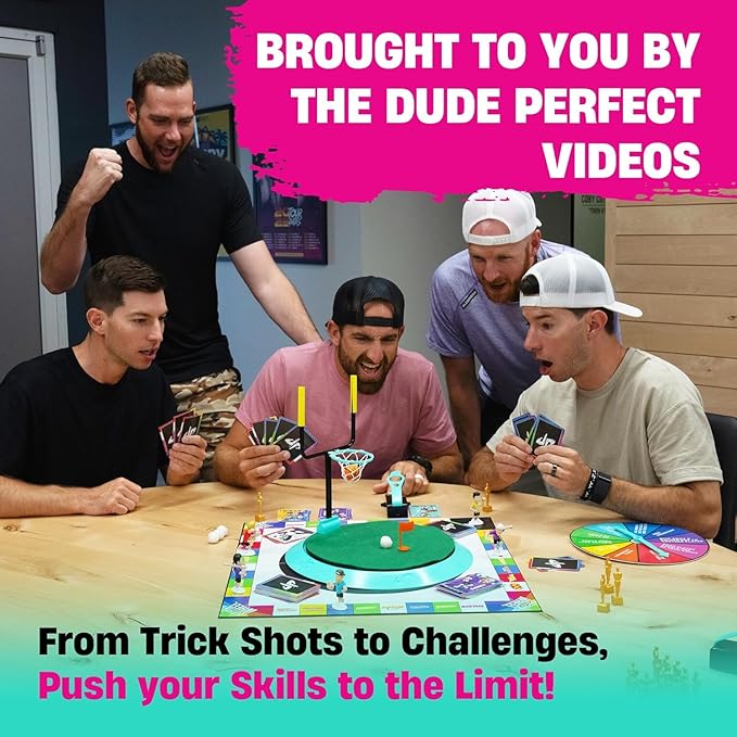 Dude Perfect Board Game with Soccer Add On Action Packed Sports Challenges for Competitive Kids and Families | Perfect for Family Game Night 2 to 5 Players Ages 4 and up