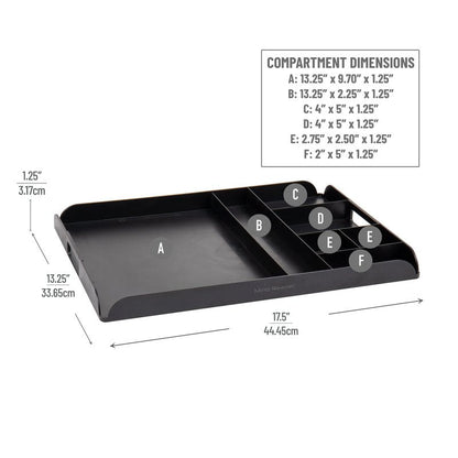 Mind Reader Coffee Station Serving Tray, 7 Pod Capacity Countertop Organizer, Storage, 17.5" L x 13.25" W x 1.25" H, Single, Black