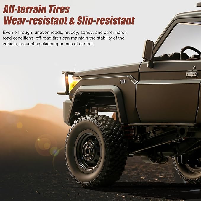 1/12 Scale RC Crawler MN-82S Remote Control Car 2.4GHz 4WD Off Road Rock Crawler Vehicle with Lights DIY Land Cruiser Pickup Truck Toy for Adults