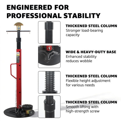 BESTOOL 1.5-Ton (3000Ibs) Underhoist Support Stand with Handle, Adjustable Height 30.7'' to 70.8'', Multi-Functional Topped Adapter, Easy Switching, Supporting Vehicle Components（US Patented）