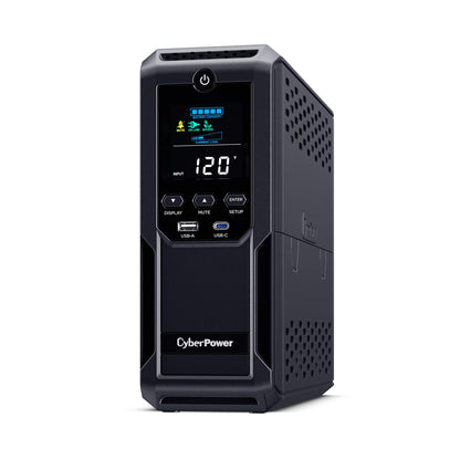 CyberPower BRG1500AVRLCD2 Intelligent LCD UPS Battery Backup and Surge Protector, 1500VA/900W, 12 Outlets 2 USB Ports, AVR, Mini-Tower, UL Certified, 5-Year Warranty