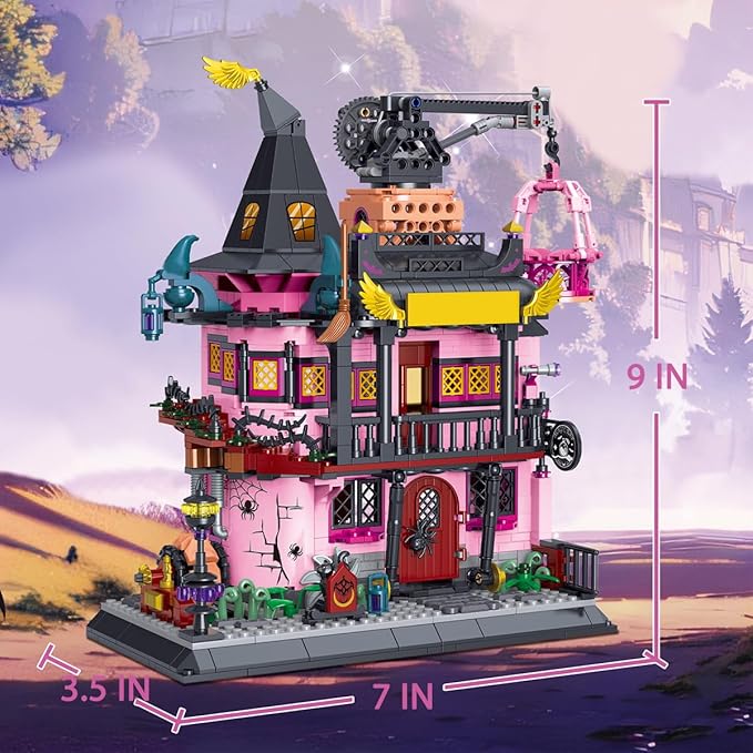 Architecture Magic Laboratory Building Block Set 1022 Pieces Halloween Haunted House Construction Toy Educational Gift for Kids and Adults