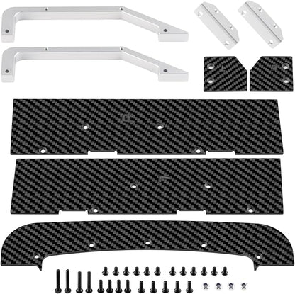 RCLIONS 1set Carbon Fiber Front&ampRear SplitterChassis Widening Side Skirts for ARRMA Infraction BLX 3S 1/8 Racing Car Upgrade Parts (Silver)