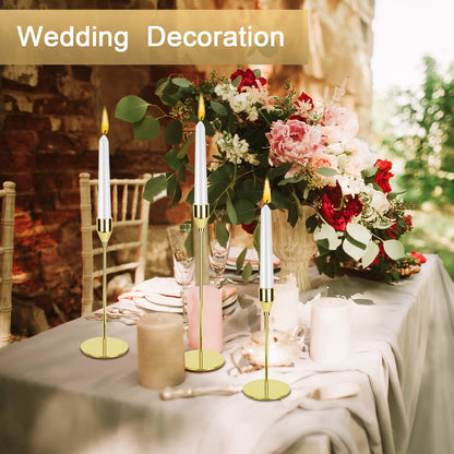 Gold Candlestick Holder Set of 12 for Taper Candles, Decorative Candle Holders Bulk Candle Stick Holders Taper Candle Holders for Table Centerpiece Wedding Dinning Party Anniversary Home Decor