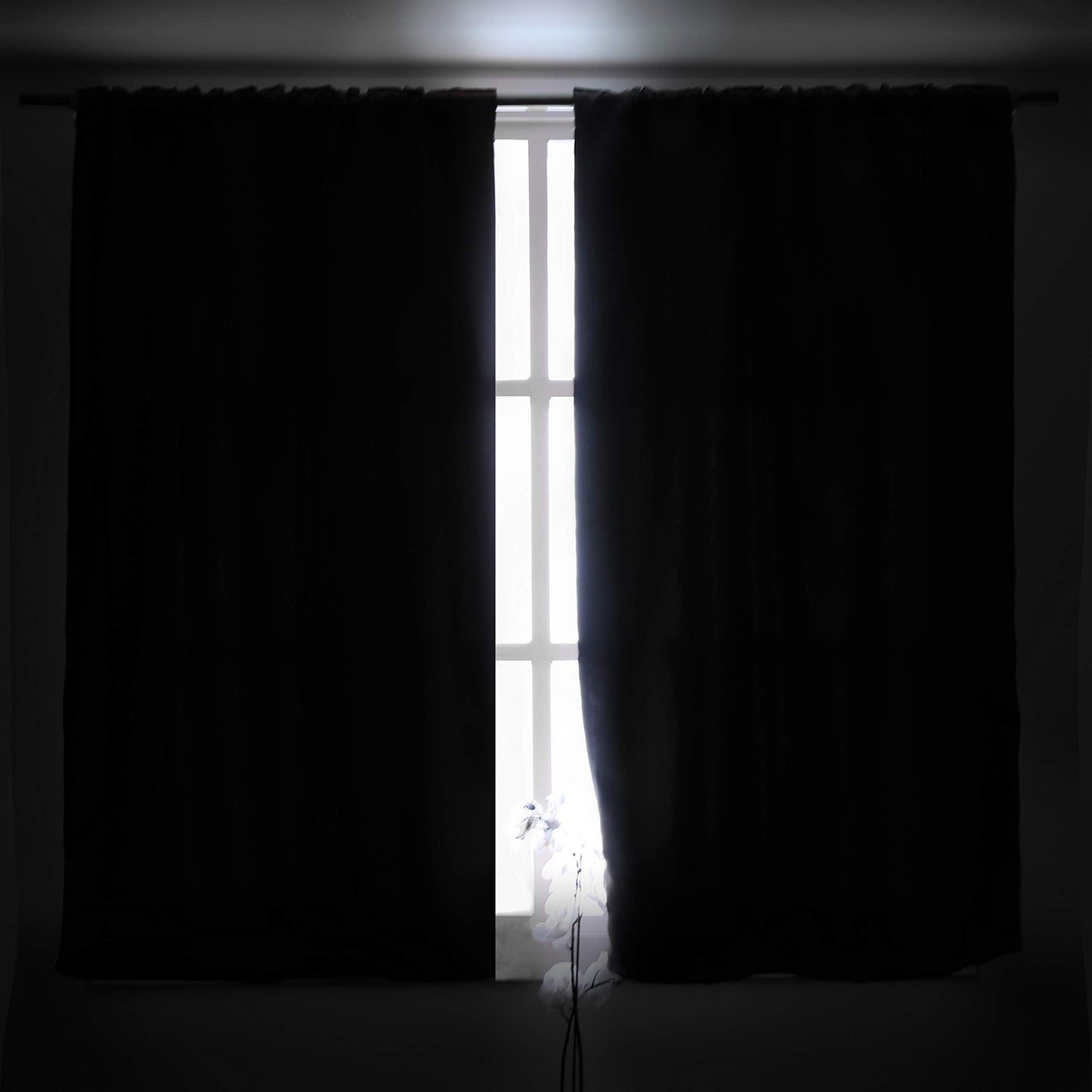 BGment Rod Pocket and Back Tab Blackout Curtains for Bedroom - Thermal Insulated Room Darkening Curtains for Living Room, 42x63 inch, 2 Window Curtain Panels, Navy Blue