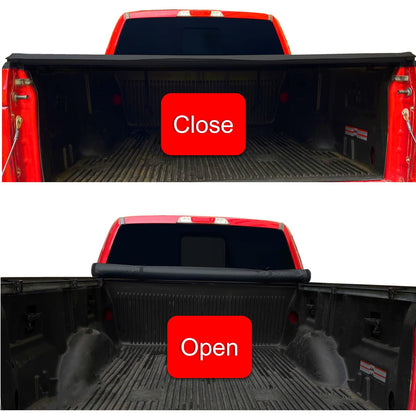 OSOBAK 5.5ft Soft Roll Up Truck Pickup Tonneau Cover for 2007-2021 Toyota Tundra Short Bed Cover | Compatible for Deck Rail System