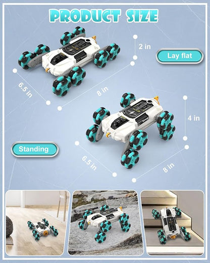 ATHLERIA Gesture Sensing Stunt Rc Cars 2.4Ghz 8Wd Rechargeable Racing Drift Double-Sided Car Hand Remote Control Crawler Toy for Boys 8 9 10 11 12 Year Old Christmas Birthday Party Present for Kids