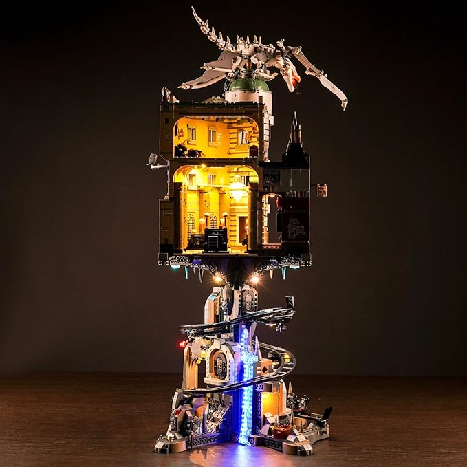 Upgraded Led Light Kit for Lego Gringotts Wizard Bank Horcrux War Building Set Music Version Compatible with Lego 76417 Model for Adults Fun Gift for Lovers (Model Not Included)