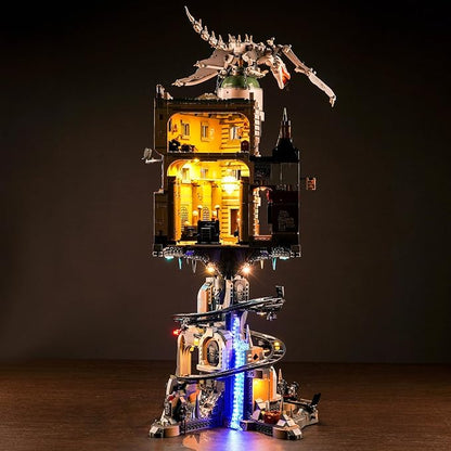 Upgraded Led Light Kit for Lego Gringotts Wizard Bank Horcrux War Building Set Remote Version Compatible with Lego 76417 Best Gifts for Adults (Model Not Included)