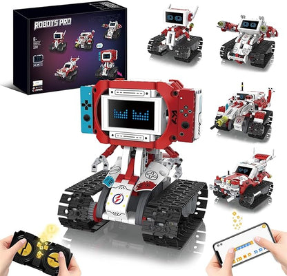 5-in-1 STEM Robot Building Kit with Remote Control &amp APP Science Robot Educational Toys for Kids Age 8-16 Birthday Gifts for Boys Girls with 358 Piece