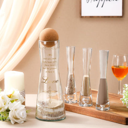 Irenare Unity Sand for Wedding Ceremony Set Include Ceremony Vase, Sand, Cork Stopper for Weddings Engagement Anniversary(Christian)