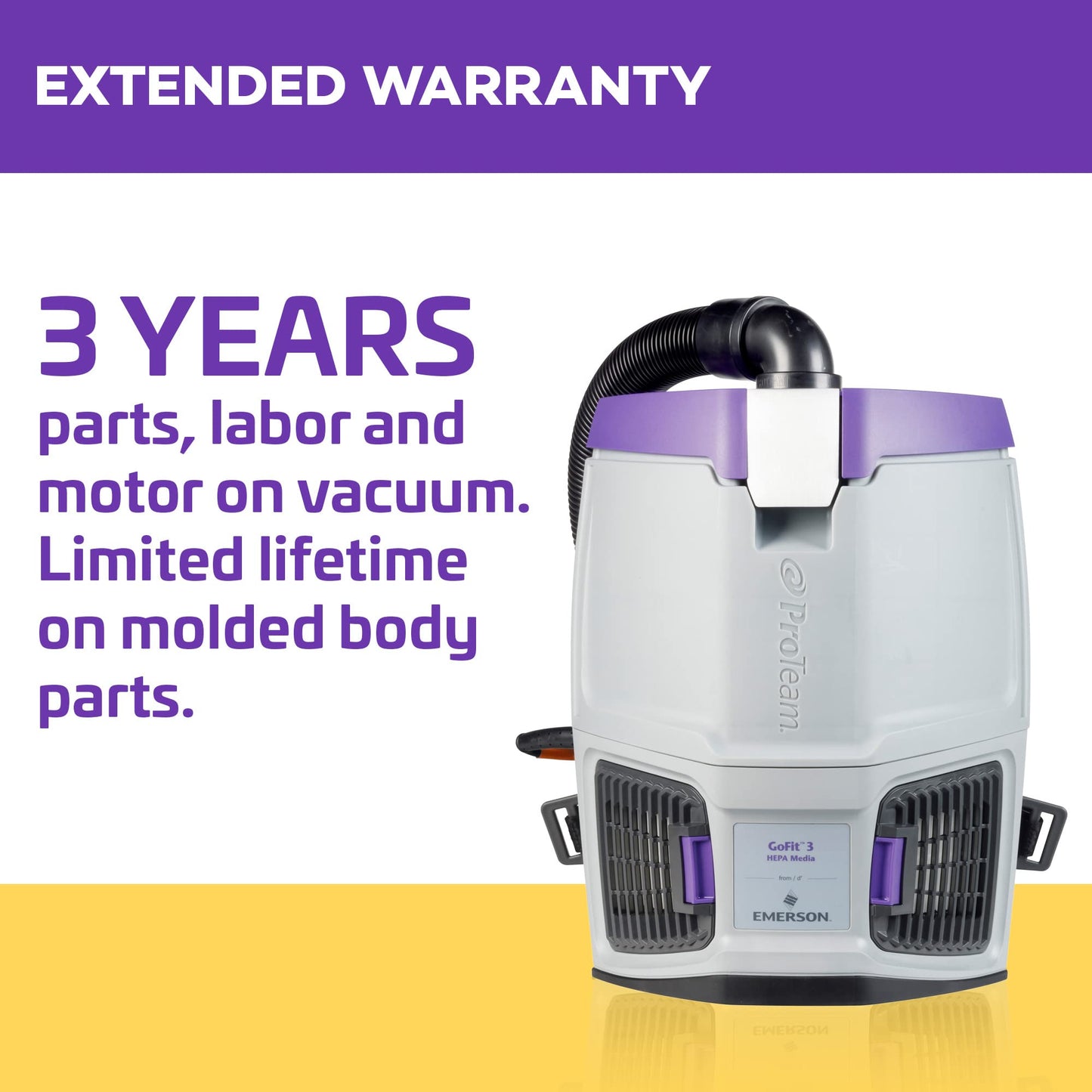ProTeam GoFit 3 Commercial Backpack Vacuum with Restaurant Tool Kit, 3 qt, Corded