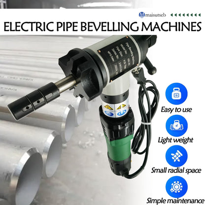 Maisutseb Electric Inner Swelling Pipe Beveling Machine 220V 1200W Stainless Steel Handheld Chamfering Machine for Dia 1.1"-3.0" Pipe Cutting Bevel Welded Connections